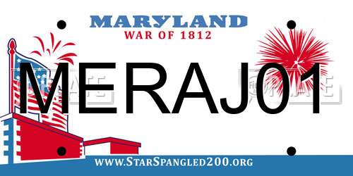 MERAJ01 Maryland License Plate