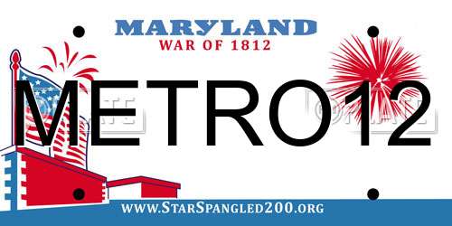METRO12 Maryland License Plate