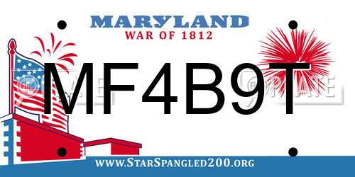 MF4B9T Maryland License Plate