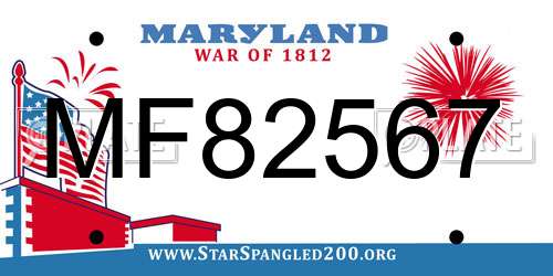 MF82567 Maryland License Plate