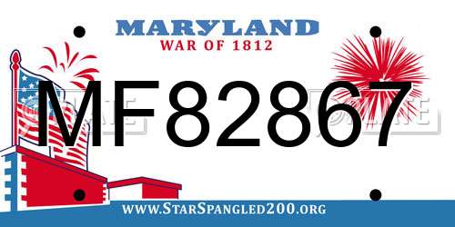 MF82867 Maryland License Plate