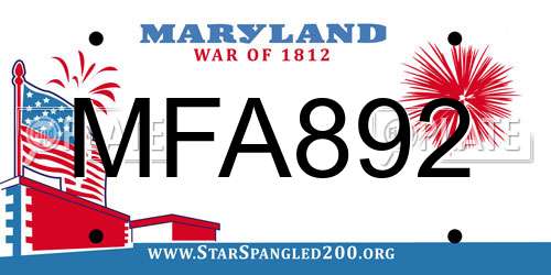 MFA892 Maryland License Plate
