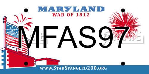 MFAS97 Maryland License Plate