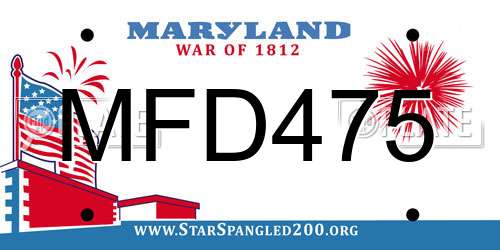 MFD475 Maryland License Plate