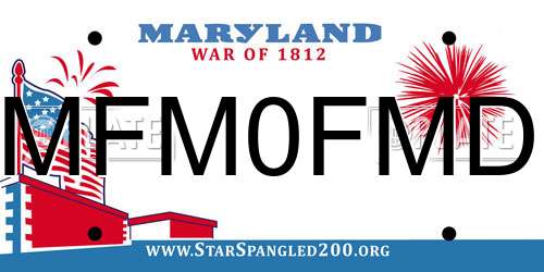 MFM0FMD Maryland License Plate