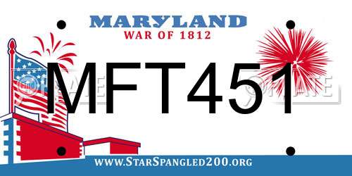 MFT451 Maryland License Plate