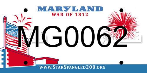 MG0062 Maryland License Plate