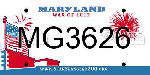 MG3626 Maryland License Plate