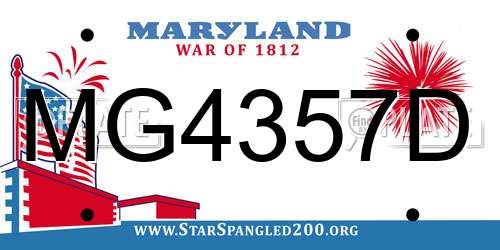 MG4357D Maryland License Plate