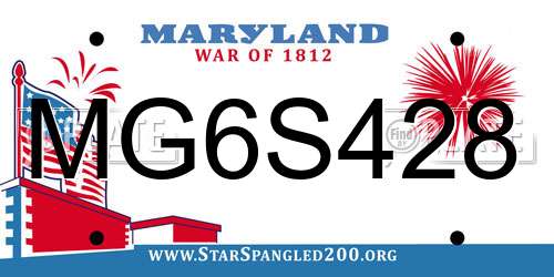 MG6S428 Maryland License Plate