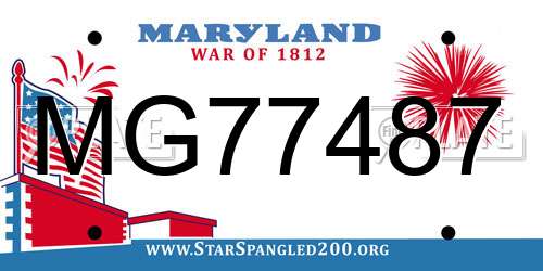 MG77487 Maryland License Plate