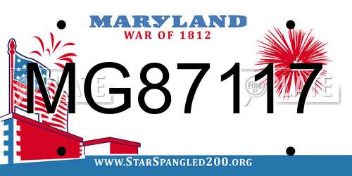 MG87117 Maryland License Plate