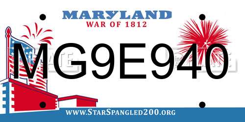 MG9E940 Maryland License Plate