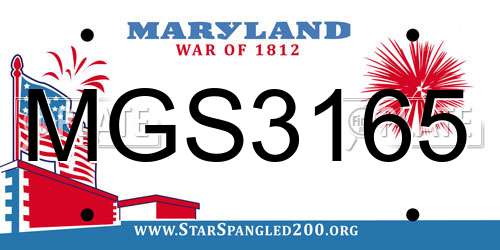 MGS3165 Maryland License Plate