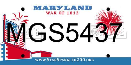MGS5437 Maryland License Plate