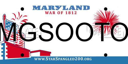 MGSOOTO Maryland License Plate