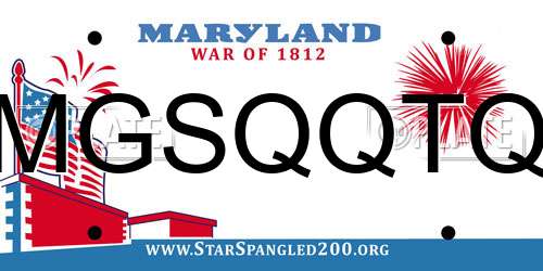 MGSQQTQ Maryland License Plate