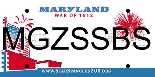 MGZSSBS Maryland License Plate