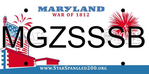 MGZSSSB Maryland License Plate