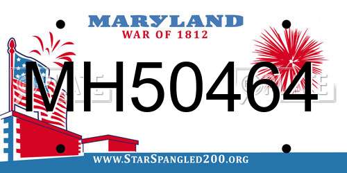MH50464 Maryland License Plate