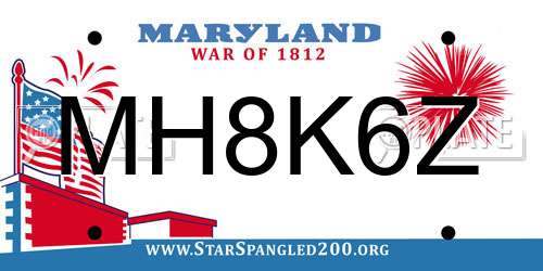 MH8K6Z Maryland License Plate