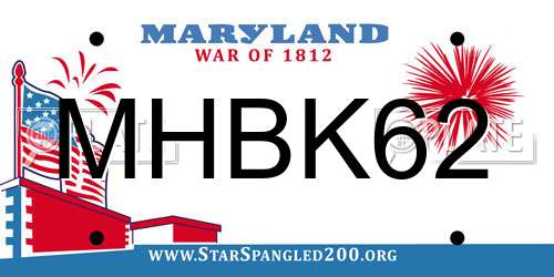 MHBK62 Maryland License Plate