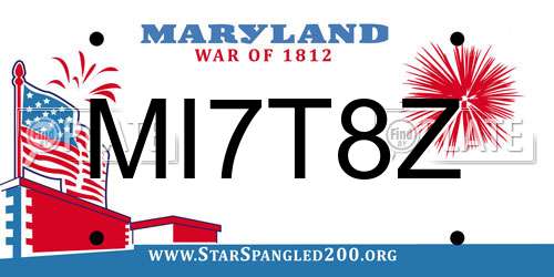 MI7T8Z Maryland License Plate