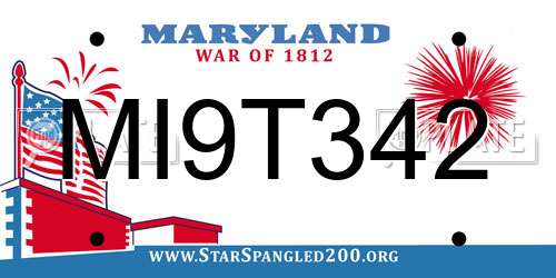 MI9T342 Maryland License Plate