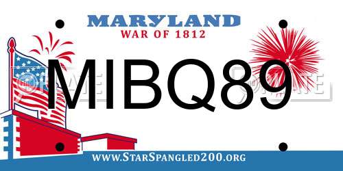 MIBQ89 Maryland License Plate