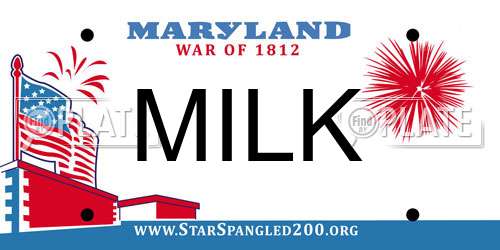 MILK Maryland License Plate