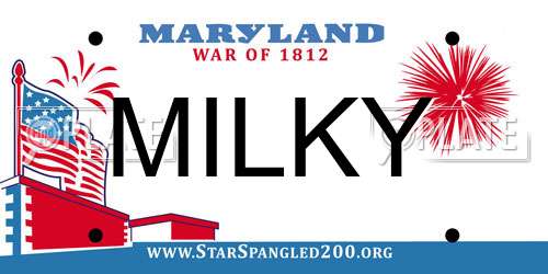 MILKY Maryland License Plate