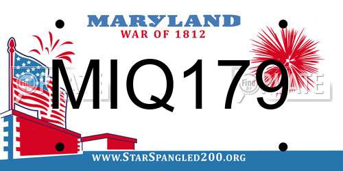 MIQ179 Maryland License Plate