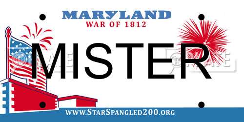 MISTER Maryland License Plate