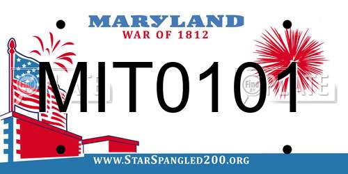 MIT0101 Maryland License Plate