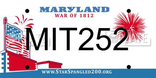 MIT252 Maryland License Plate