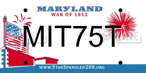 MIT75T Maryland License Plate