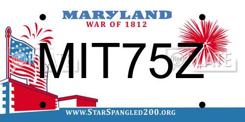 MIT75Z Maryland License Plate