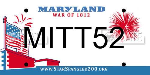 MITT52 Maryland License Plate