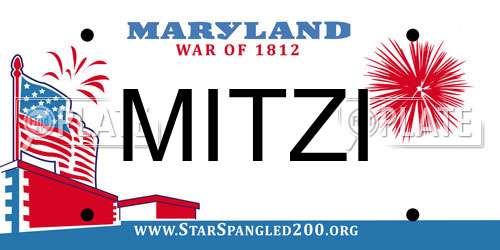 MITZI Maryland License Plate