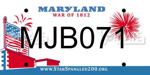 MJB071 Maryland License Plate