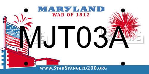 MJT03A Maryland License Plate