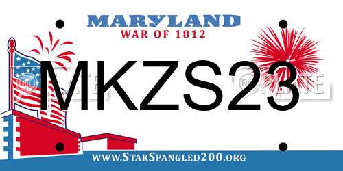 MKZS23 Maryland License Plate
