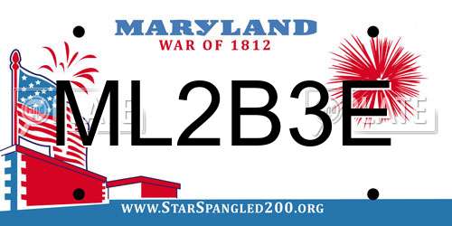ML2B3E Maryland License Plate