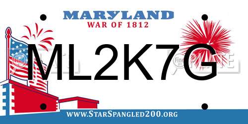 ML2K7G Maryland License Plate