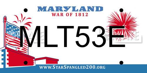 MLT53E Maryland License Plate