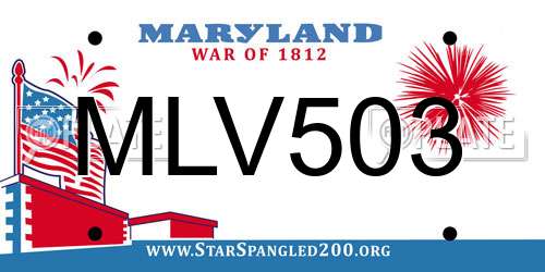 MLV503 Maryland License Plate
