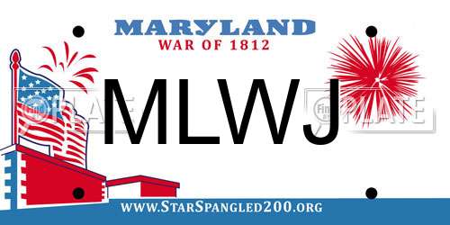 MLWJ Maryland License Plate