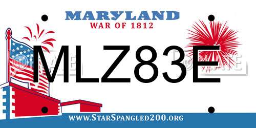 MLZ83E Maryland License Plate