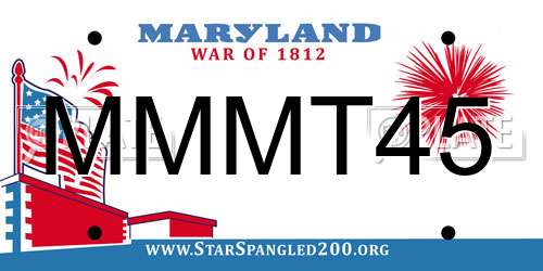 MMMT45 Maryland License Plate