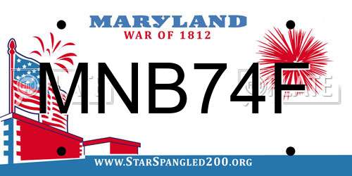 MNB74F Maryland License Plate